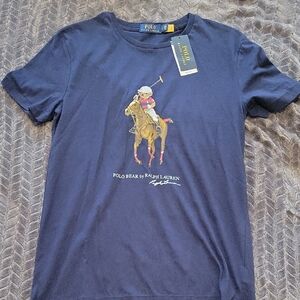 Polo by Ralph Lauren Kids Navy T-Shirt with Bear Graphic